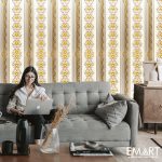Royal Golden Floral Embossed Wallpaper – Luxury Vertical Pattern (Free Shipping - Free Installment)