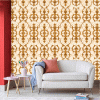 Golden Floral Baroque Pattern Wallpaper
