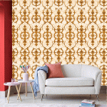 Golden Floral Baroque Pattern Wallpaper – Luxury Vintage Wall Design (Free Shipping - Free Installment)