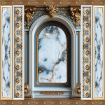 Imperial Blue & Gold Marble Wall Mural – 3D Royal Panel Design (Free Shipping - Free Installment)