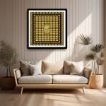 golden 99 names of Allah calligraphy frame