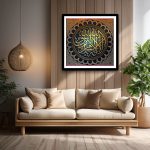 golden la ilaha illala calligraphy frame